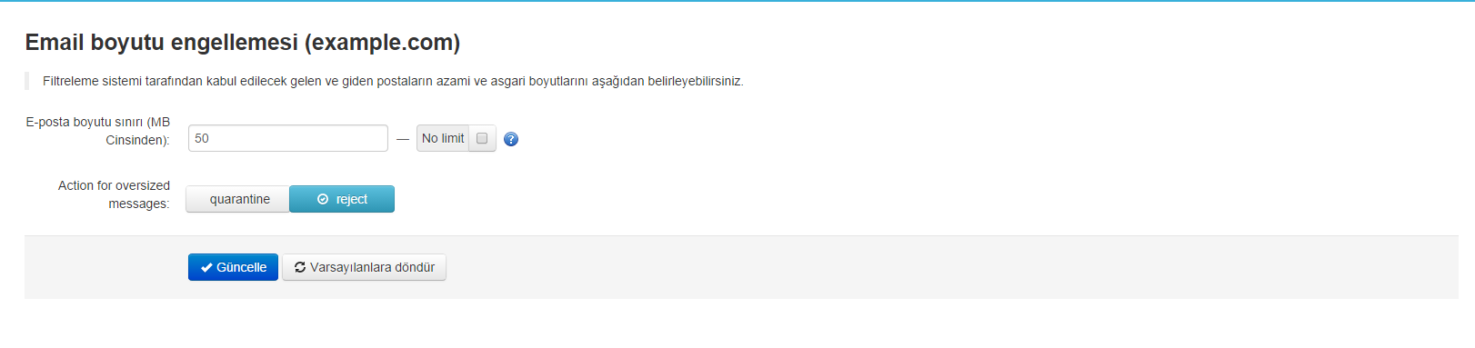 emailboyut
