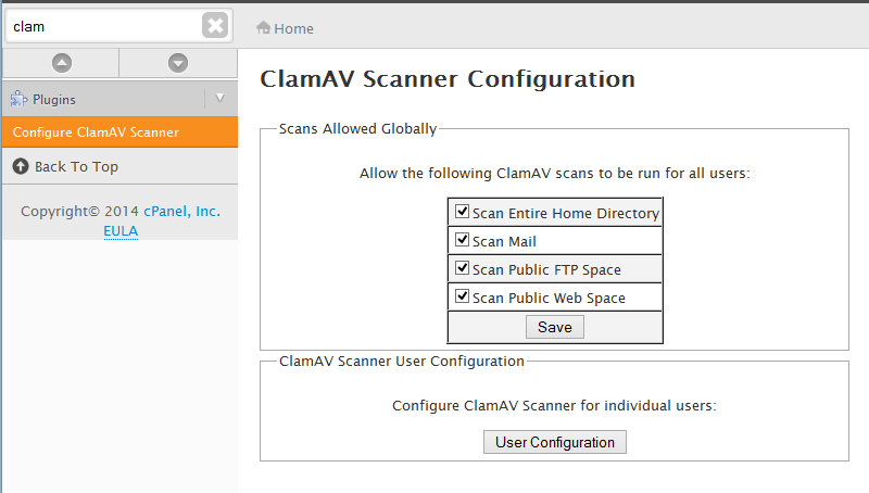clamav config